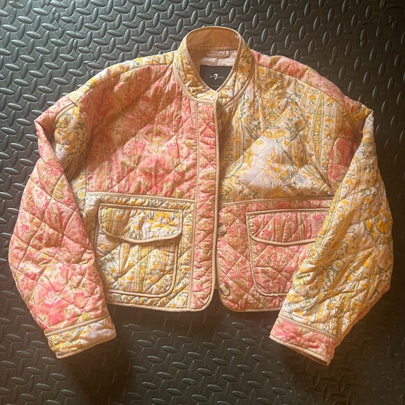 Crop Boxy Quilted Jacket sz M - Picture 1 of 7